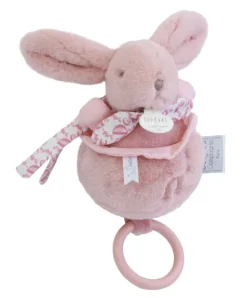 Doudou et Compagnie Lapin DOUDOU® - boite à musique lapin - 20 cm - Rose