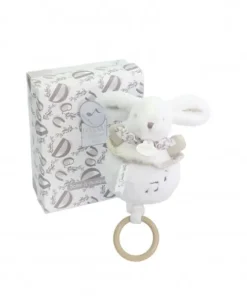 Doudou et Compagnie Lapin DOUDOU® - boite à musique lapin - 20 cm - Blanc