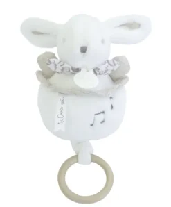 Doudou et Compagnie Lapin DOUDOU® - boite à musique lapin - 20 cm - Blanc