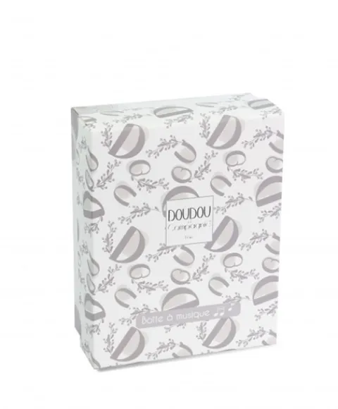 Doudou et Compagnie Lapin DOUDOU® - boite à musique lapin - 20 cm - Blanc