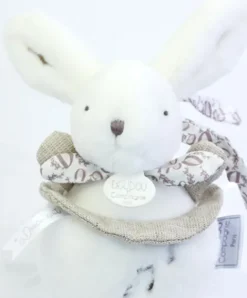 Doudou et Compagnie Lapin DOUDOU® - boite à musique lapin - 20 cm - Blanc