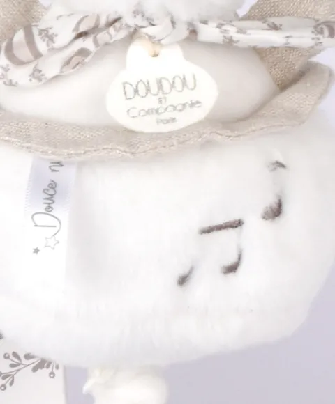 Doudou et Compagnie Lapin DOUDOU® - boite à musique lapin - 20 cm - Blanc