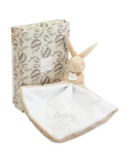 Doudou et Compagnie Lapin DOUDOU® - Doudou Lapin mouchoir- 10 cm - Beige