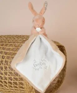 Doudou et Compagnie Lapin DOUDOU® - Doudou Lapin mouchoir- 10 cm - Beige
