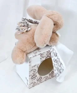 Doudou et Compagnie Lapin DOUDOU® - Peluche lapin Beige avec doudou assorti - 16 cm