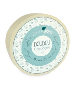 Doudou et Compagnie Lapin peluche gris en coton Bio 25 cm