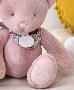 Doudou et Compagnie L'Ours Doudou® - Ours en peluche rose - 25 cm
