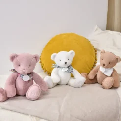 Doudou et Compagnie L'Ours Doudou® - Ours en peluche rose - 25 cm