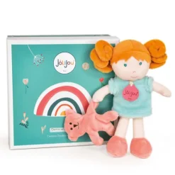 Doudou et Compagnie Ma première poupée douce Verte - Mlle menthe - 21 cm