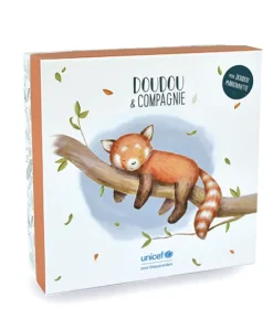 Doudou et Compagnie Marionnette à main Panda roux - 25 cm - Unicef