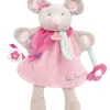 Doudou et Compagnie Marionnette à main Souris Pearly rose - 28 cm