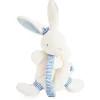 Doudou et Compagnie Mini doudou attache sucette lapin matelot bleu - 15 cm