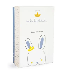 Doudou et Compagnie Mini doudou attache sucette lapin matelot bleu - 15 cm