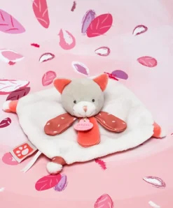 Doudou et Compagnie Mini doudou Chat corail - 20 cm