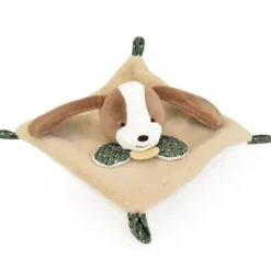Doudou et Compagnie Mini Doudou chien plat marron et beige - 19 cm