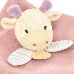 Doudou et Compagnie Mini Doudou girafe rose - 19 cm