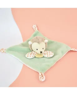 Doudou et Compagnie Mini Doudou hérisson plat vert - 19 cm - Sans boite