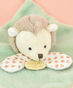 Doudou et Compagnie Mini Doudou hérisson plat vert - 19 cm - Sans boite