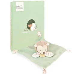 Doudou et Compagnie Mini Doudou hérisson plat vert - 19 cm