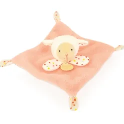 Doudou et Compagnie Mini Doudou mouton plat orange - 19 cm