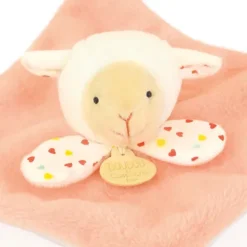 Doudou et Compagnie Mini Doudou mouton plat orange - 19 cm