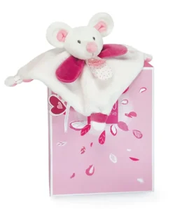 Doudou et Compagnie Mini doudou Souris rose - 20 cm