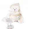 Doudou et Compagnie Ours en peluche Blanc attache-sucette - 20 cm - Collection Anniversaire