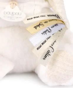 Doudou et Compagnie Ours en peluche Blanc attache-sucette - 20 cm - Collection Anniversaire
