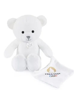 Doudou et Compagnie Ours en peluche blanc avec doudou paris 2024 - 25 cm