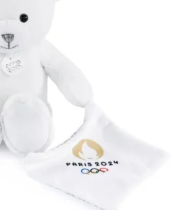Doudou et Compagnie Ours en peluche blanc avec doudou paris 2024 - 25 cm