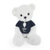 Doudou et Compagnie Ours en peluche blanc avec T-shirt Equipe de France - 30 cm