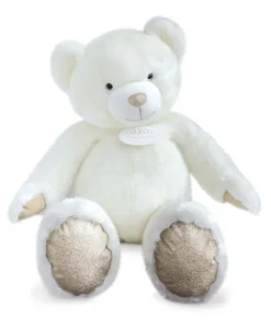 Doudou et Compagnie Ours en peluche Géant Collection - Blanc Poudré -120 cm