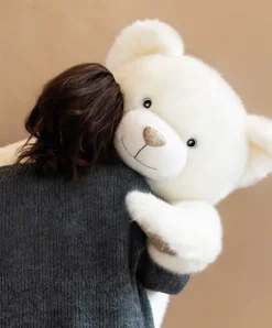 Doudou et Compagnie Ours en peluche Géant Collection - Blanc Poudré -120 cm