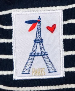 Doudou et Compagnie Ours en peluche marron avec marinière et béret - 28 cm