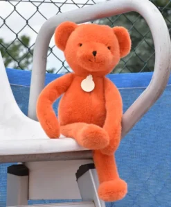 Doudou et Compagnie Ours en peluche Orange Terracotta - Roland Garros- 40 cm - Fabriqué en France