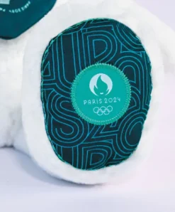 Doudou et Compagnie Ours en peluche Premium blanc avec bandana Paris 2024 - 37 cm