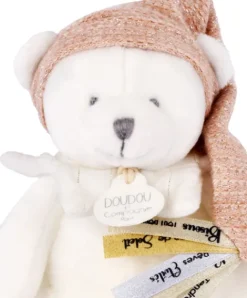 Doudou et Compagnie Ours en peluche Rose attache-sucette - 20 cm - Collection Anniversaire