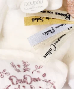 Doudou et Compagnie Ours en peluche Rose attache-sucette - 20 cm - Collection Anniversaire