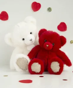 Doudou et Compagnie Ours en peluche rouge baiser- Collection - 30 cm