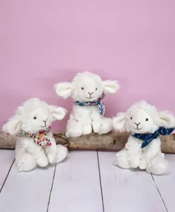 Doudou et Compagnie Peluche agneau blanc avec chouchou - 12 cm - Modèle aléatoire