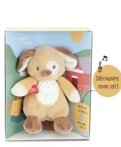 Doudou et Compagnie Peluche chien - 17 cm - DOUDOU de la ferme avec boite sonore