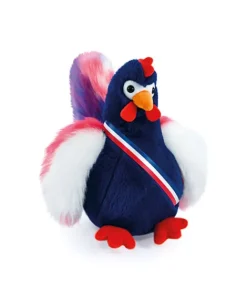 Doudou et Compagnie Peluche coq bleu marine - 24 cm - Fabriqué en France