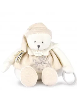 Doudou et Compagnie Peluche eveil Bébé Ours Blanc - 30 cm - Collection Anniversaire