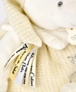 Doudou et Compagnie Peluche eveil Bébé Ours Blanc - 30 cm - Collection Anniversaire