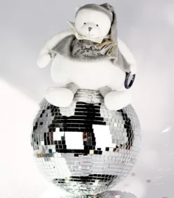 Doudou et Compagnie Peluche eveil Bébé Ours Gris - 30 cm - Collection Anniversaire