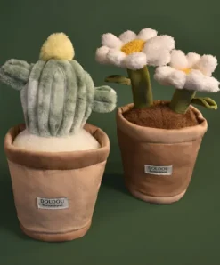 Doudou et Compagnie Peluche fleur- Cactus vert 25 cm