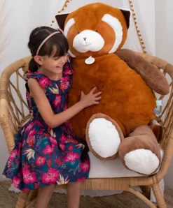 Doudou et Compagnie Peluche geante panda roux - 100 cm