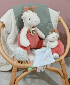 Doudou et Compagnie Peluche girafe beige et orange - 30 cm