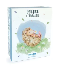 Doudou et Compagnie Peluche Hérisson avec bébé - 25 cm - Unicef