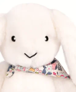 Doudou et Compagnie Peluche lapin Blanc 35 cm - Lapin Fleurette